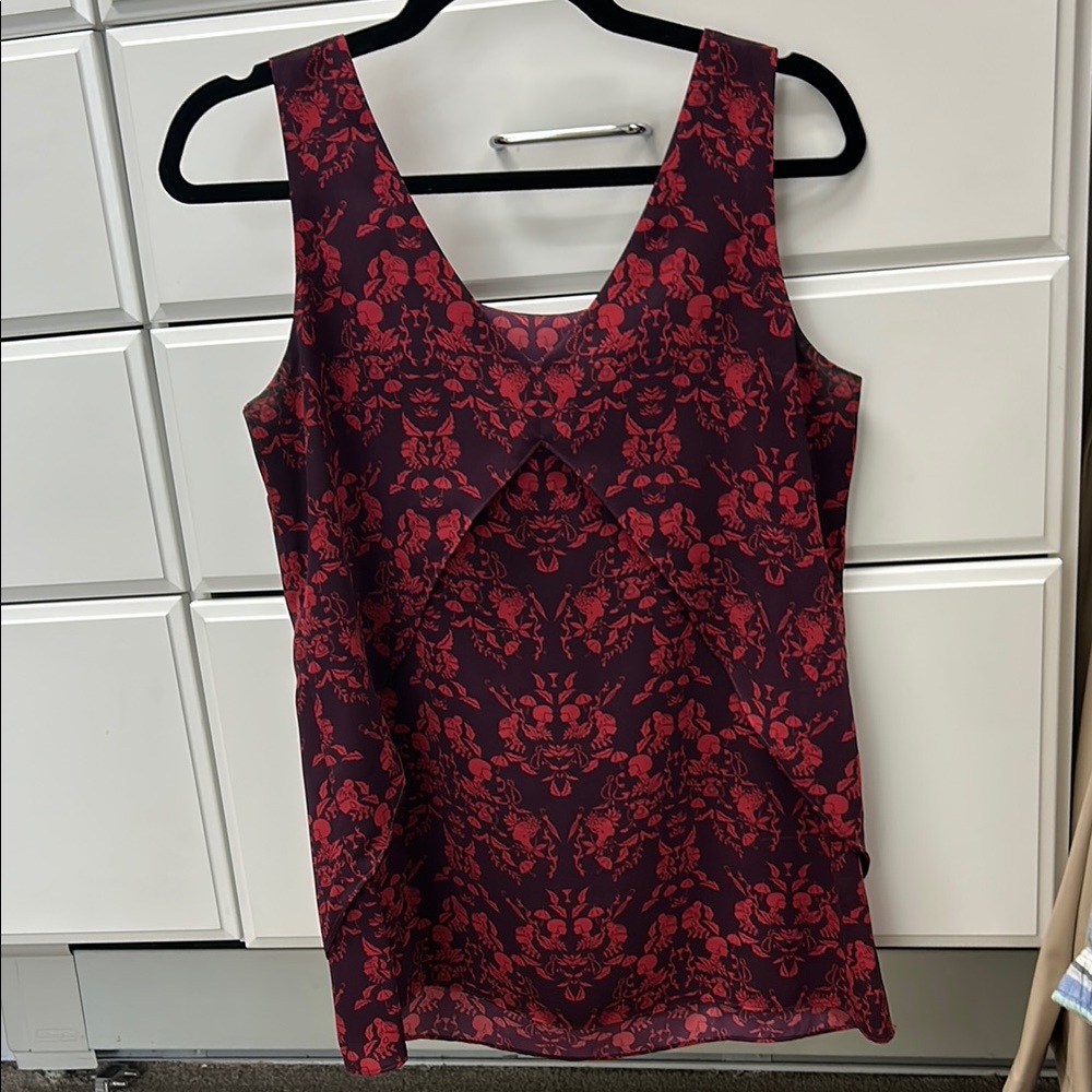 CAbi Purple and Red Floral Top